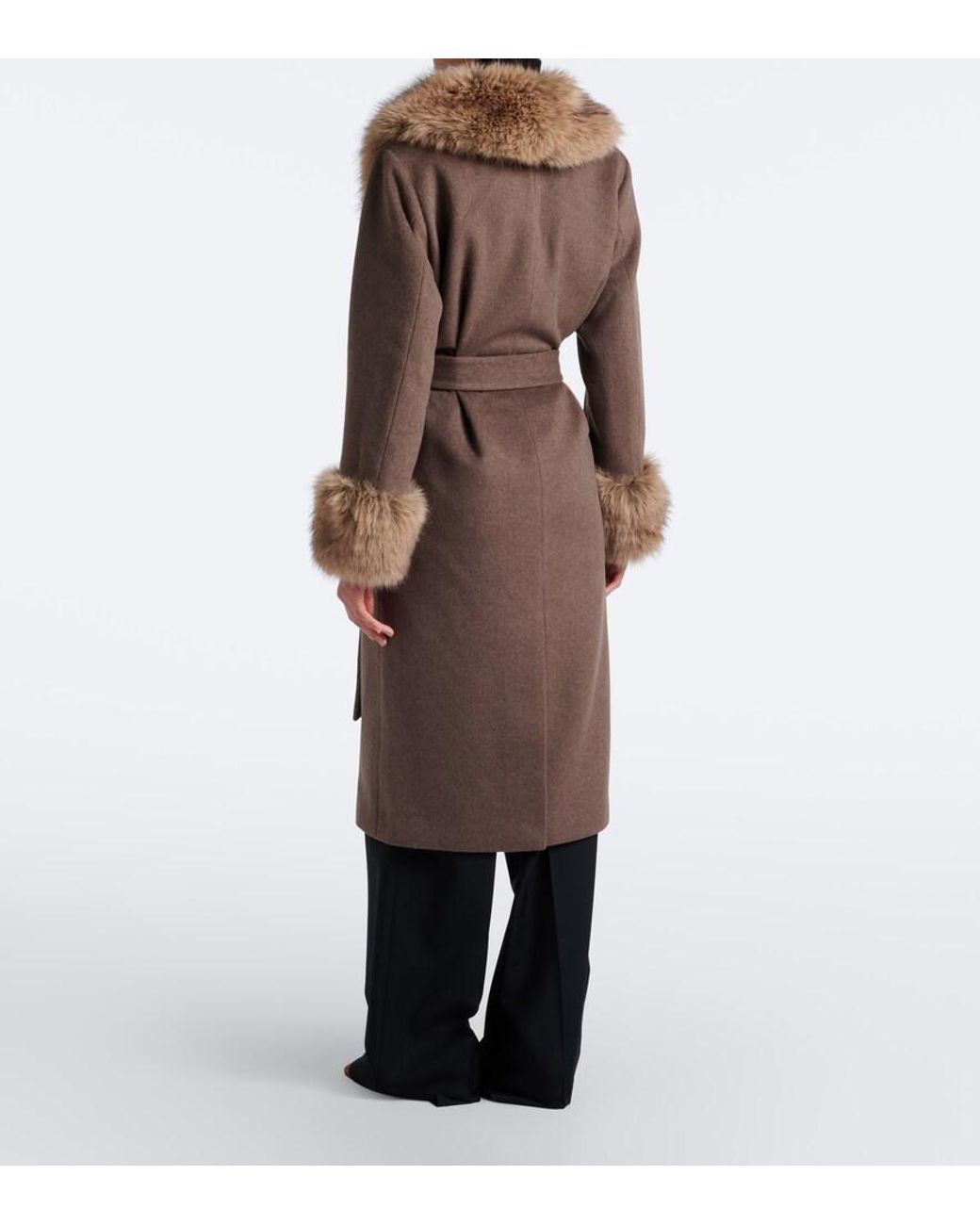Jonathan Simkhai Brown Kinsley Wool-Blend Wrap Coat