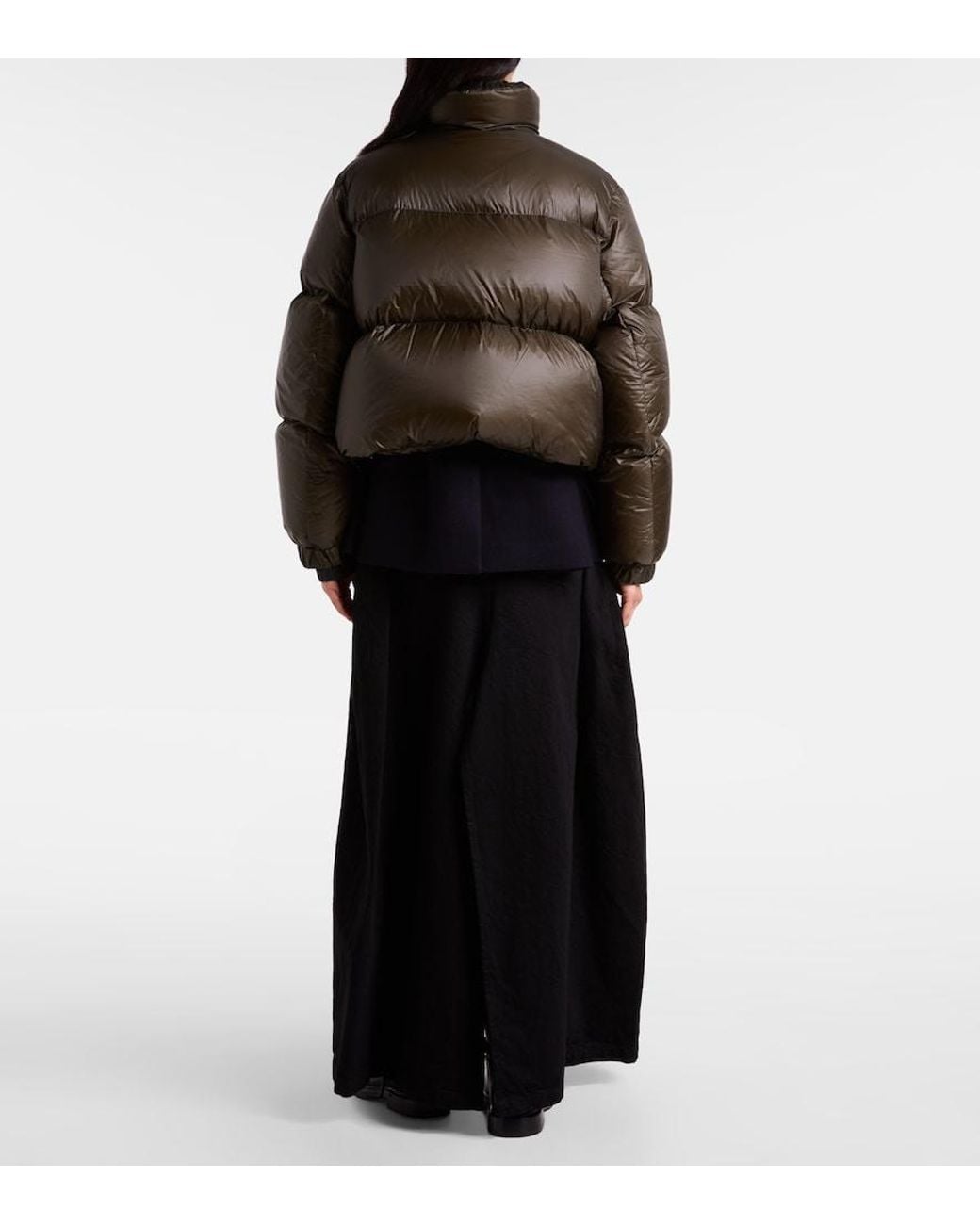 Sacai Black Layered Wool-Trimmed Down Jacket