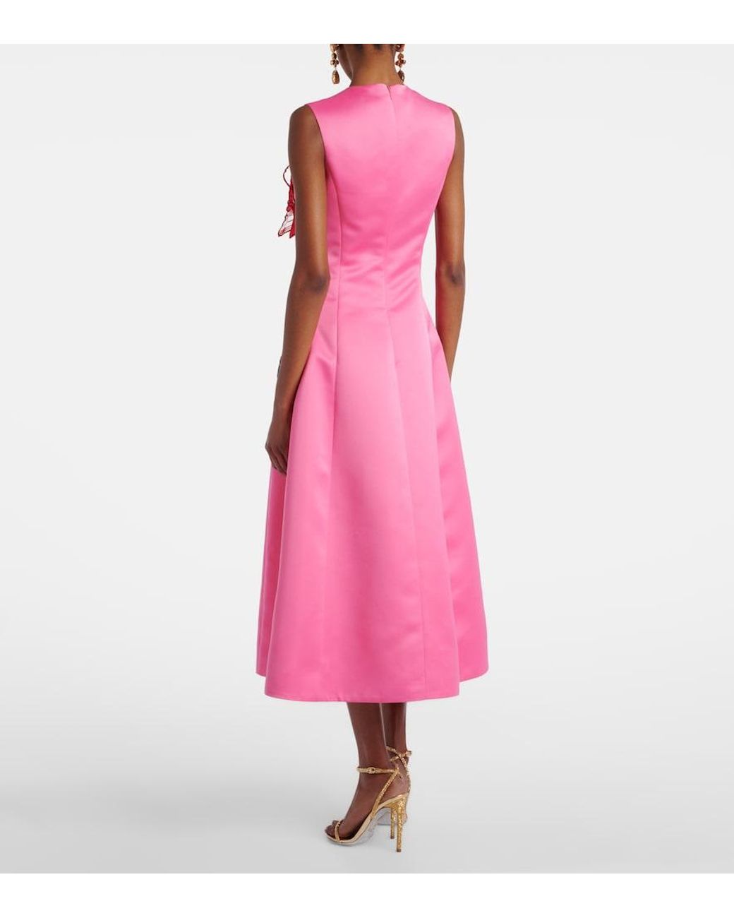LEO LIN Pink Cleo Floral-Applique Cocktail Dress