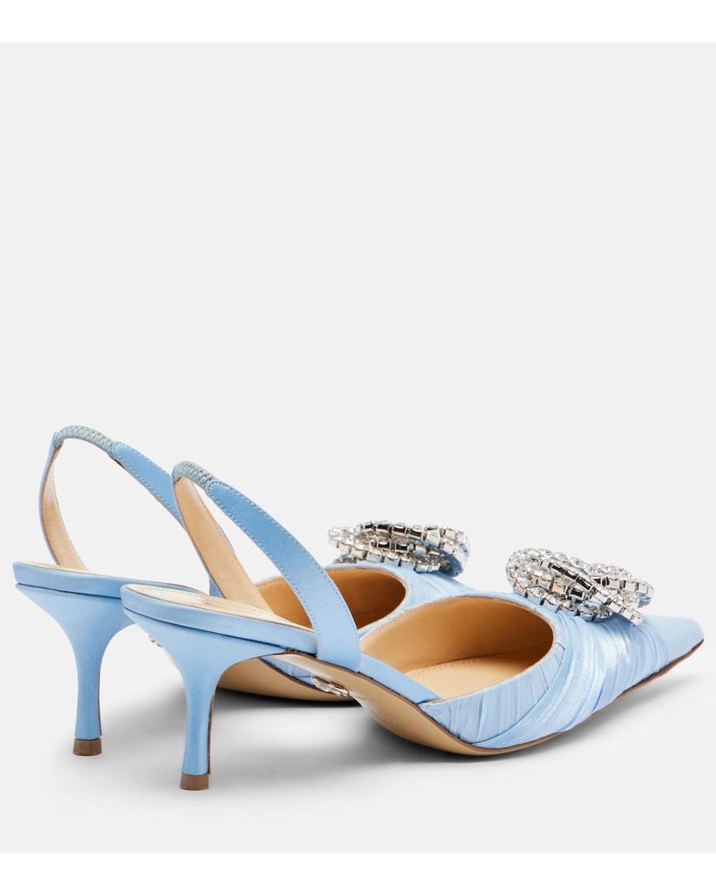 Mach & Mach Blue Galaxy Embellished Organza Slingback Pumps