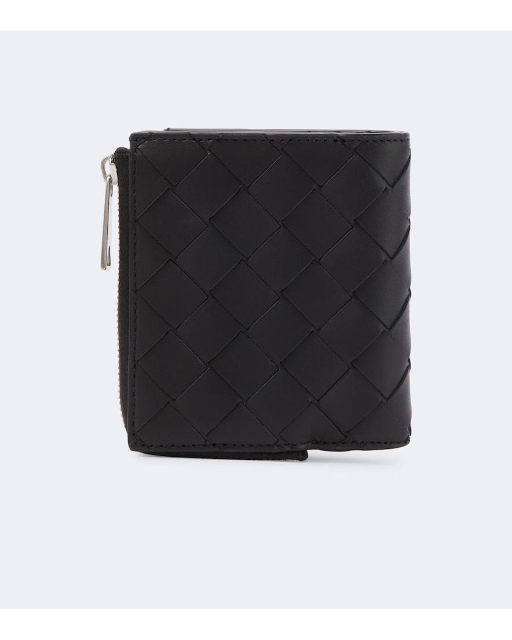 Bottega Veneta Black Intrecciato Bi-Fold Wallet for men