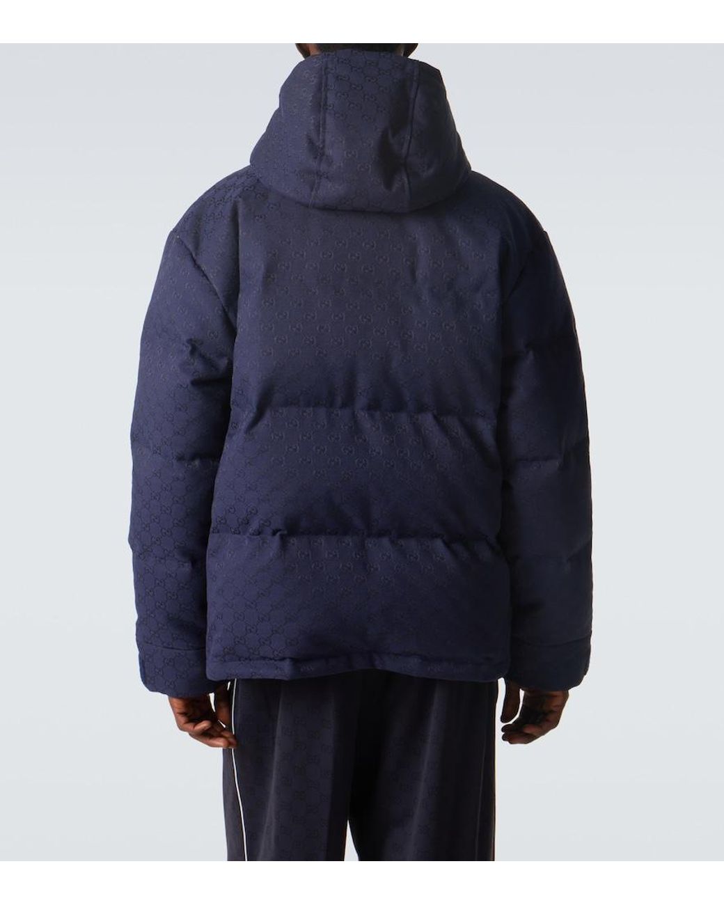 Gucci Blue Gg Canvas Down Jacket for men