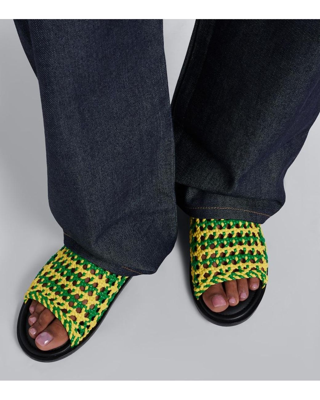 J.W. Anderson Green Net Fishnet Sandals