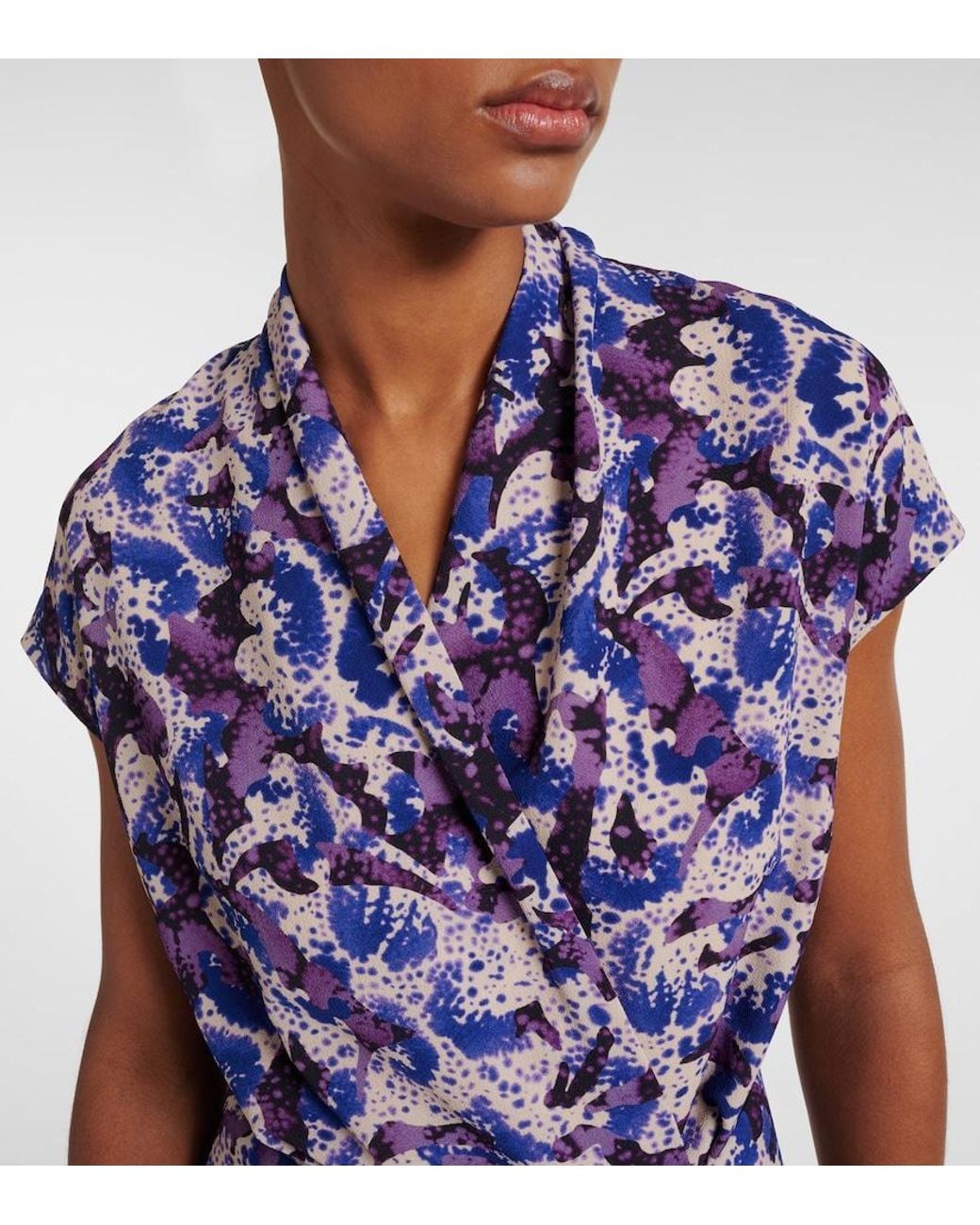 Dries Van Noten Purple Printed Midi Dress