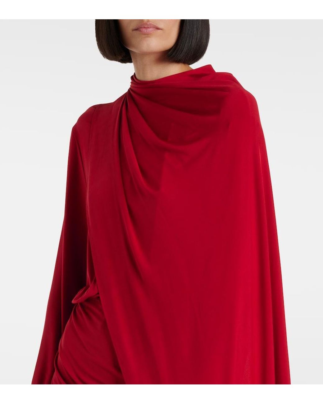 Magda Butrym Red Caped Cupro-Blend Minidress