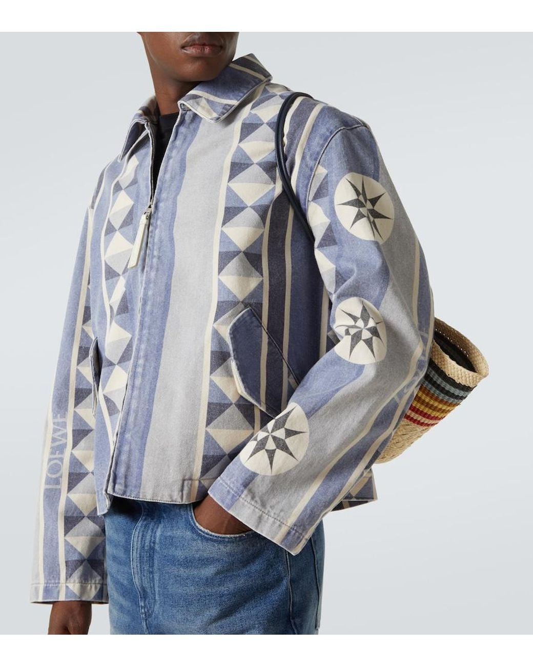 Loewe Blue Paula's Ibiza Printed Denim Blouson for men