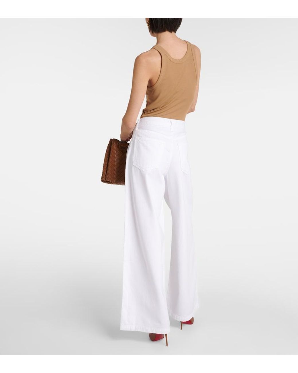 Agolde White Ellis Low-Rise Wide-Leg Jeans