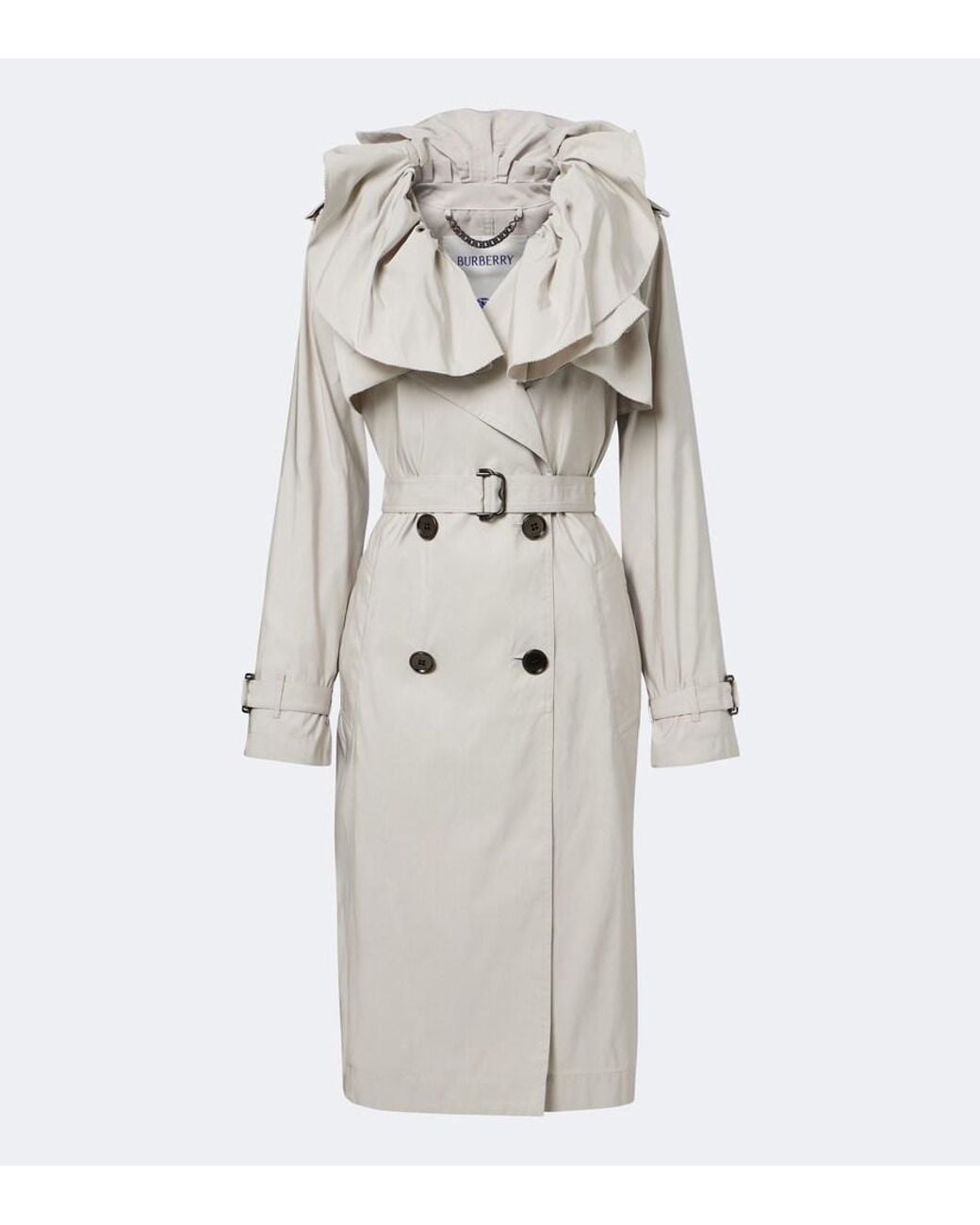 Burberry Gray Ruffled Trench Coat