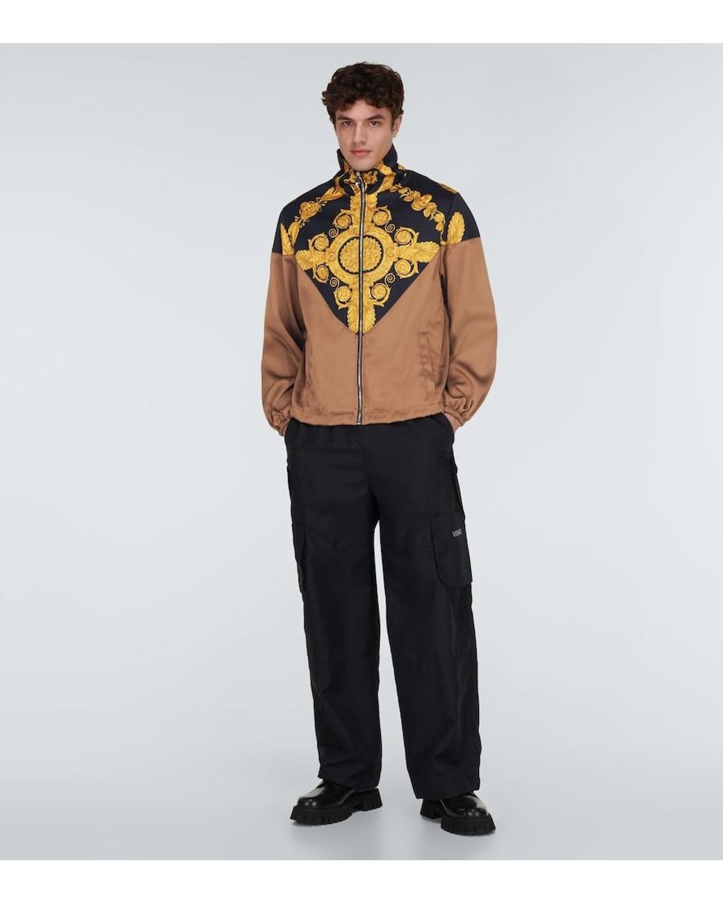 Versace Multicolor Baroque Print Techno Fabric Jacket For for men