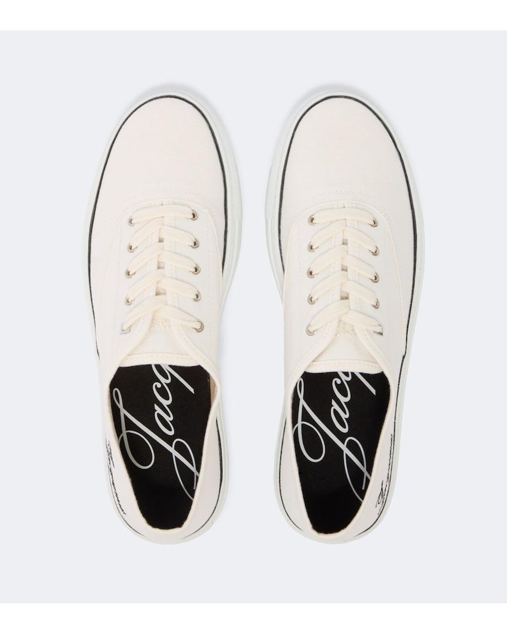 Jacquemus White Embroidered Canvas Sneakers for men