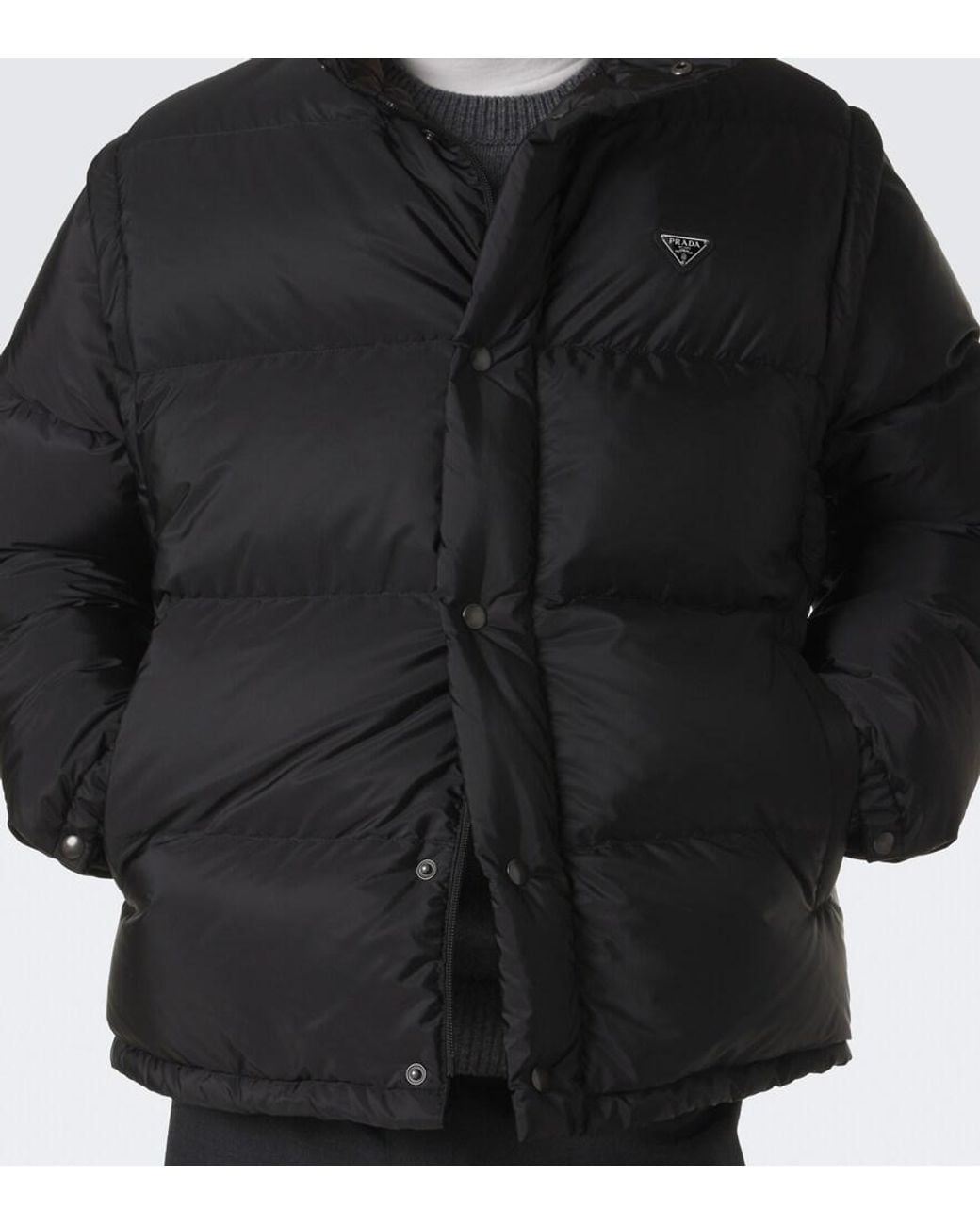 Prada Black Re-Nylon Down Jacket for men