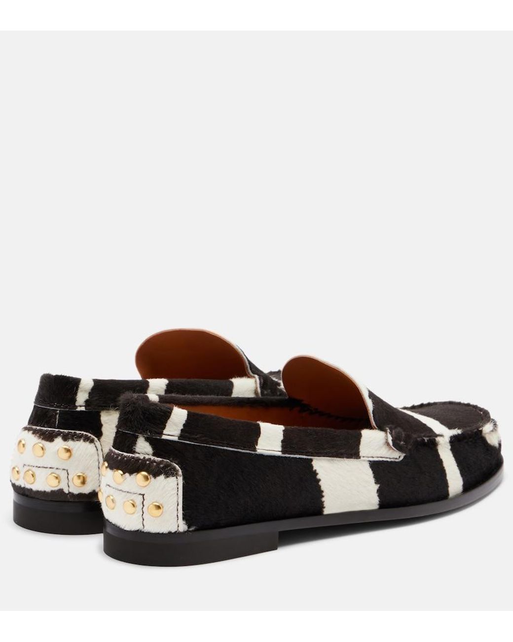 Tod's Black Printed Calf Hair Loafers