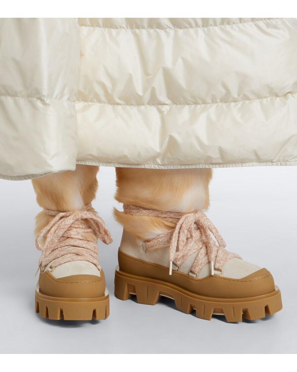 Moncler Natural Peak Apres Shearling Snow Boots