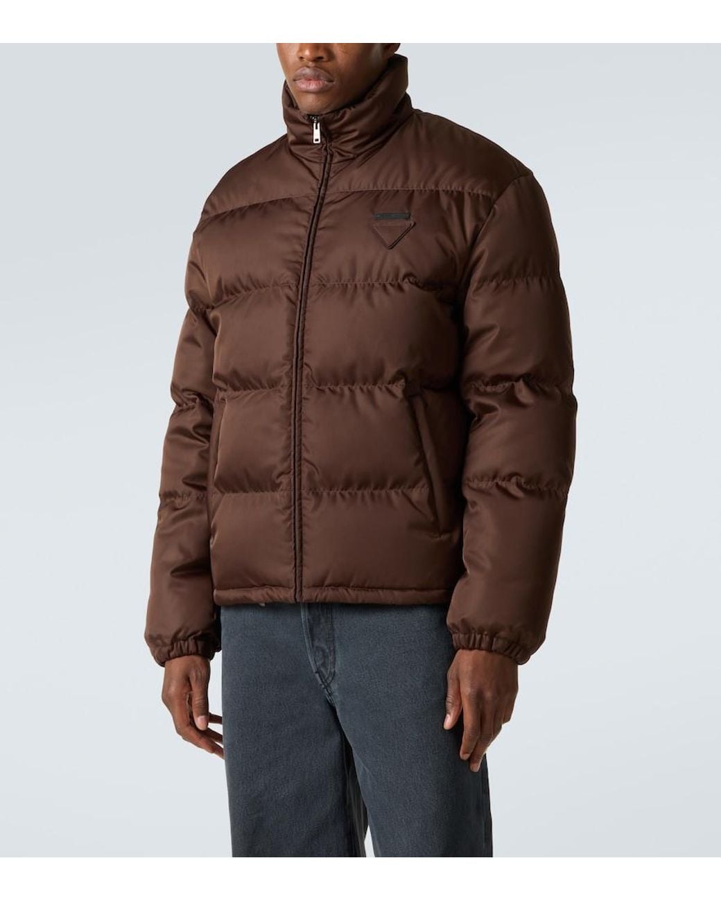 Prada Brown Re-Nylon Down Jacket for men