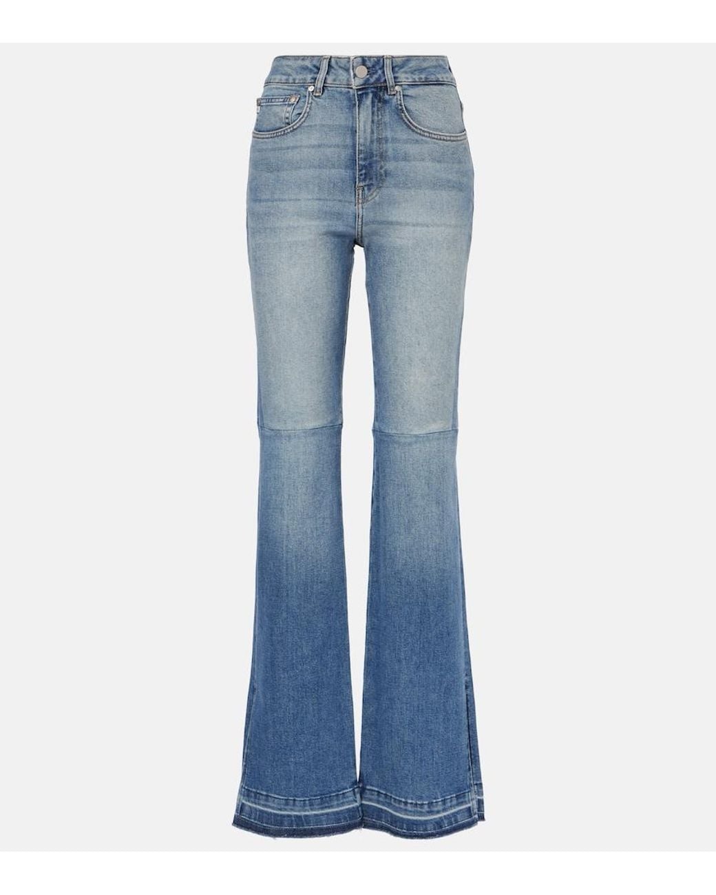 AG Jeans Blue La Croisette High-Rise Flared Jeans