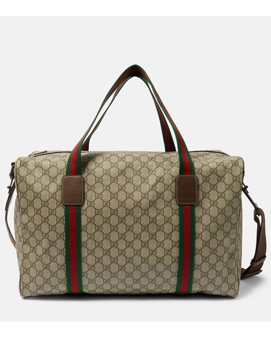 Gucci Brown Gg Supreme Large Canvas Duffle Bag