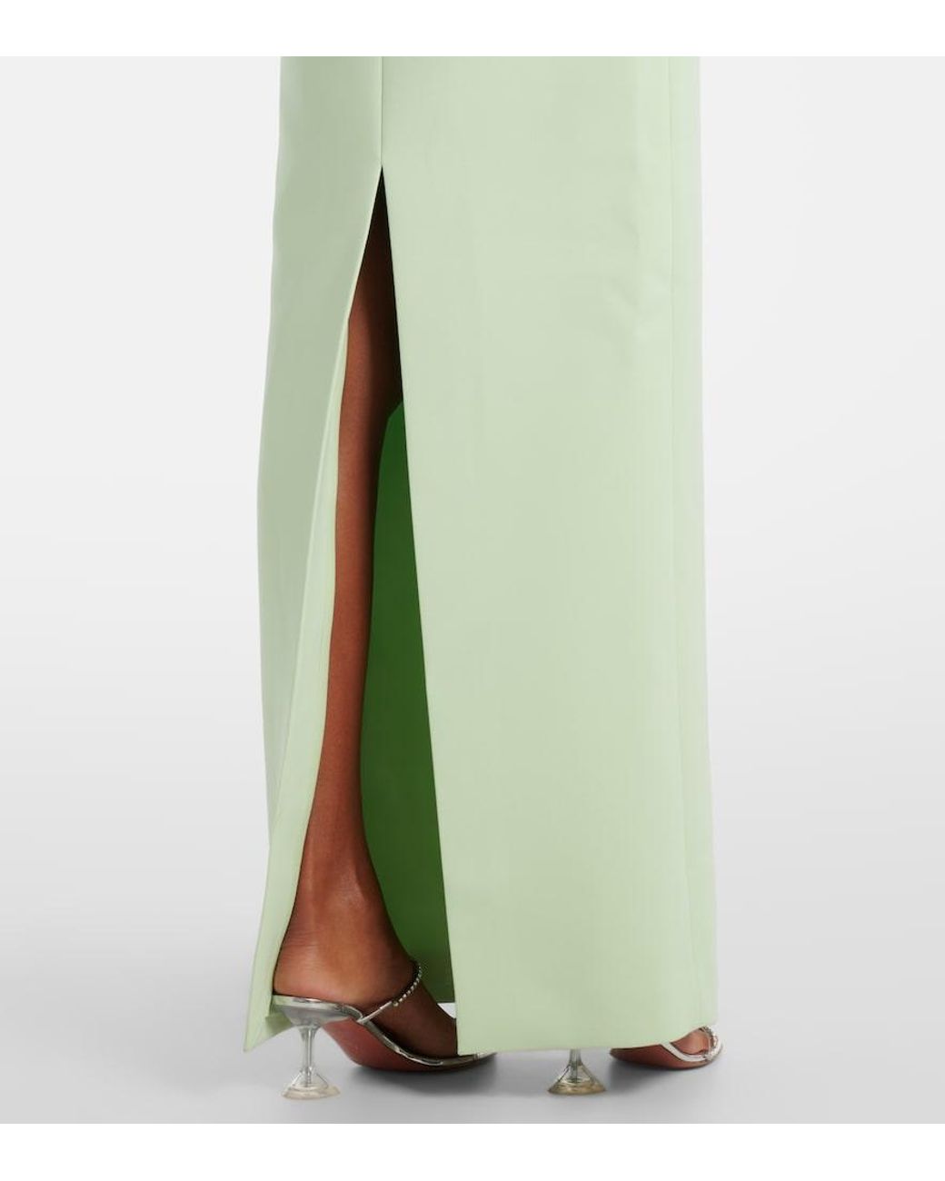 Self-Portrait Green Embellished Crepe Gown