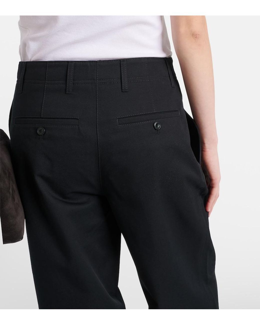 Totême Blue Cotton Twill Wide-Leg Pants