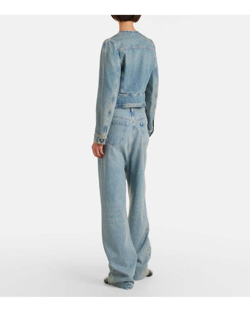 Maison Margiela Blue Frayed Straight Jeans