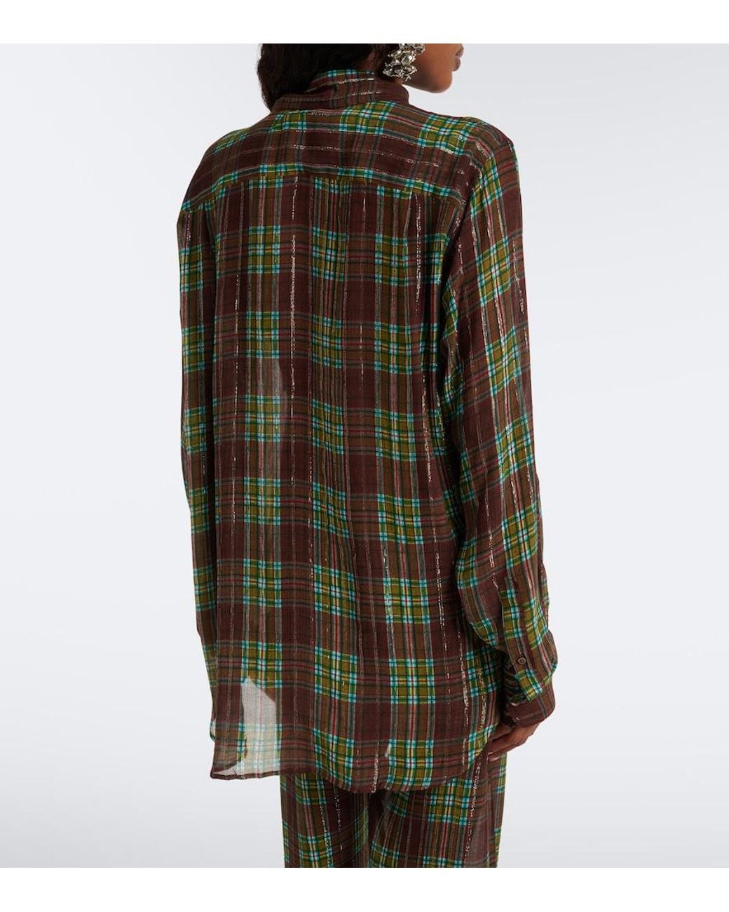 Dries Van Noten Green Checked Shirt
