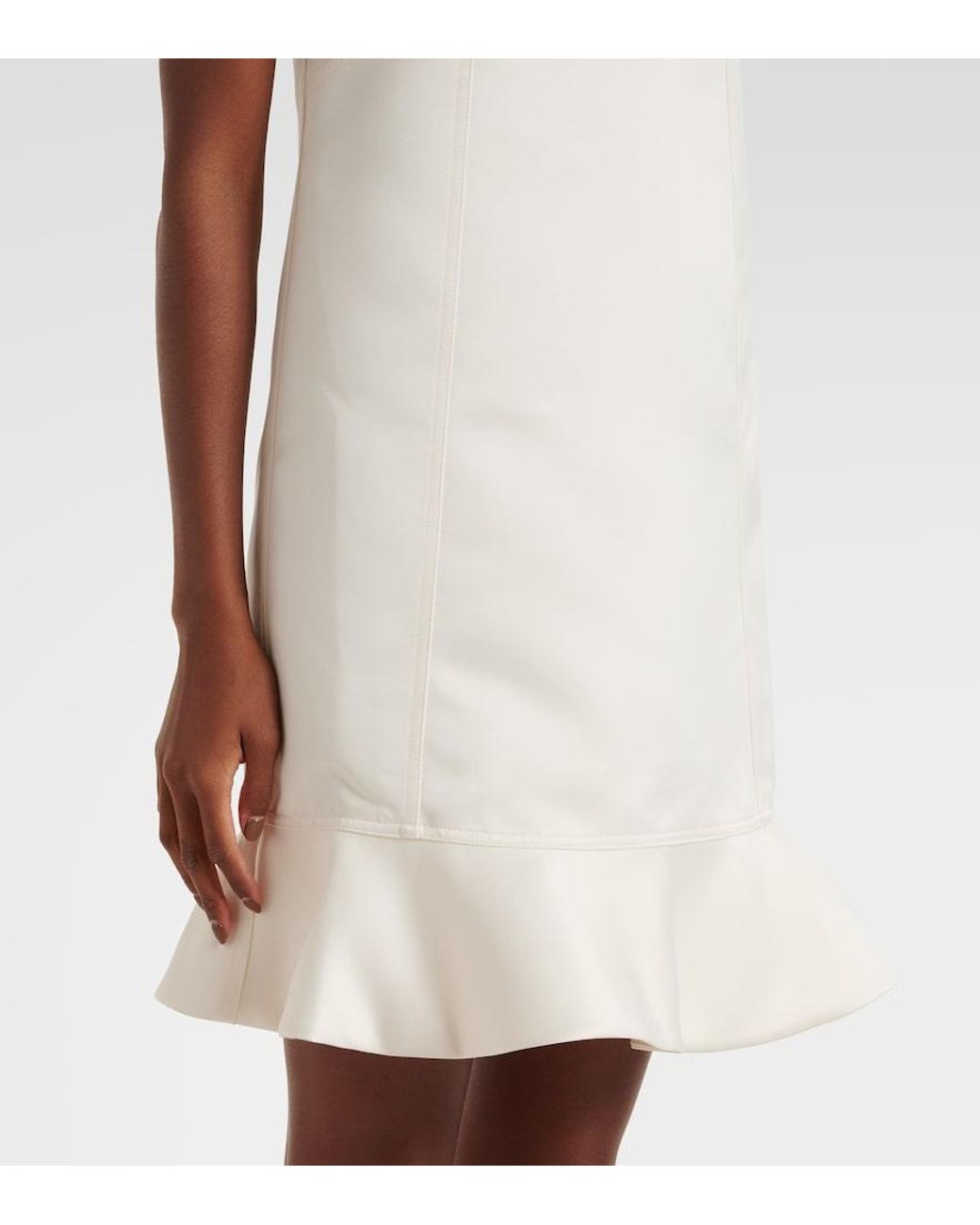 Ganni White Duchess Satin Minidress