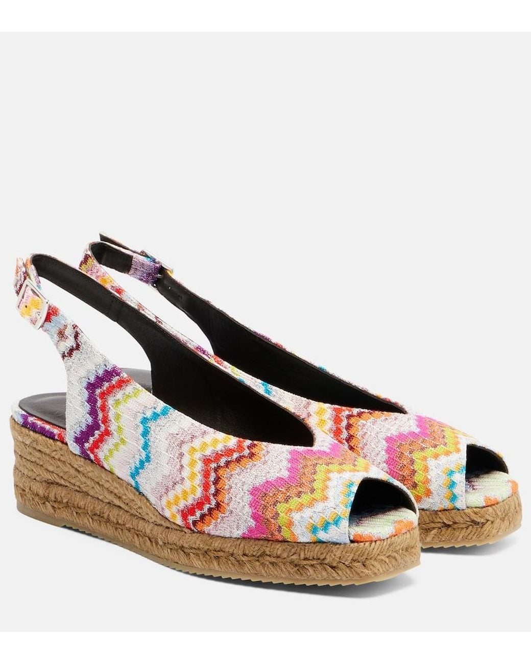 Missoni Multicolor Joy 30 Zigzag Lame Espadrille Wedges