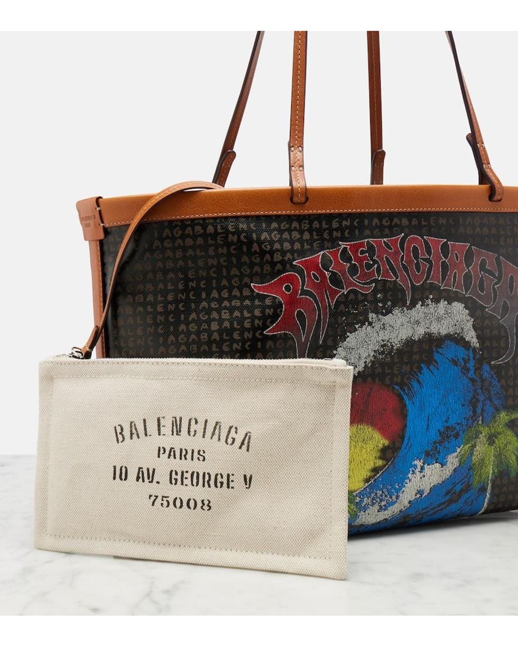 Balenciaga Black Select Medium Canvas Tote Bag