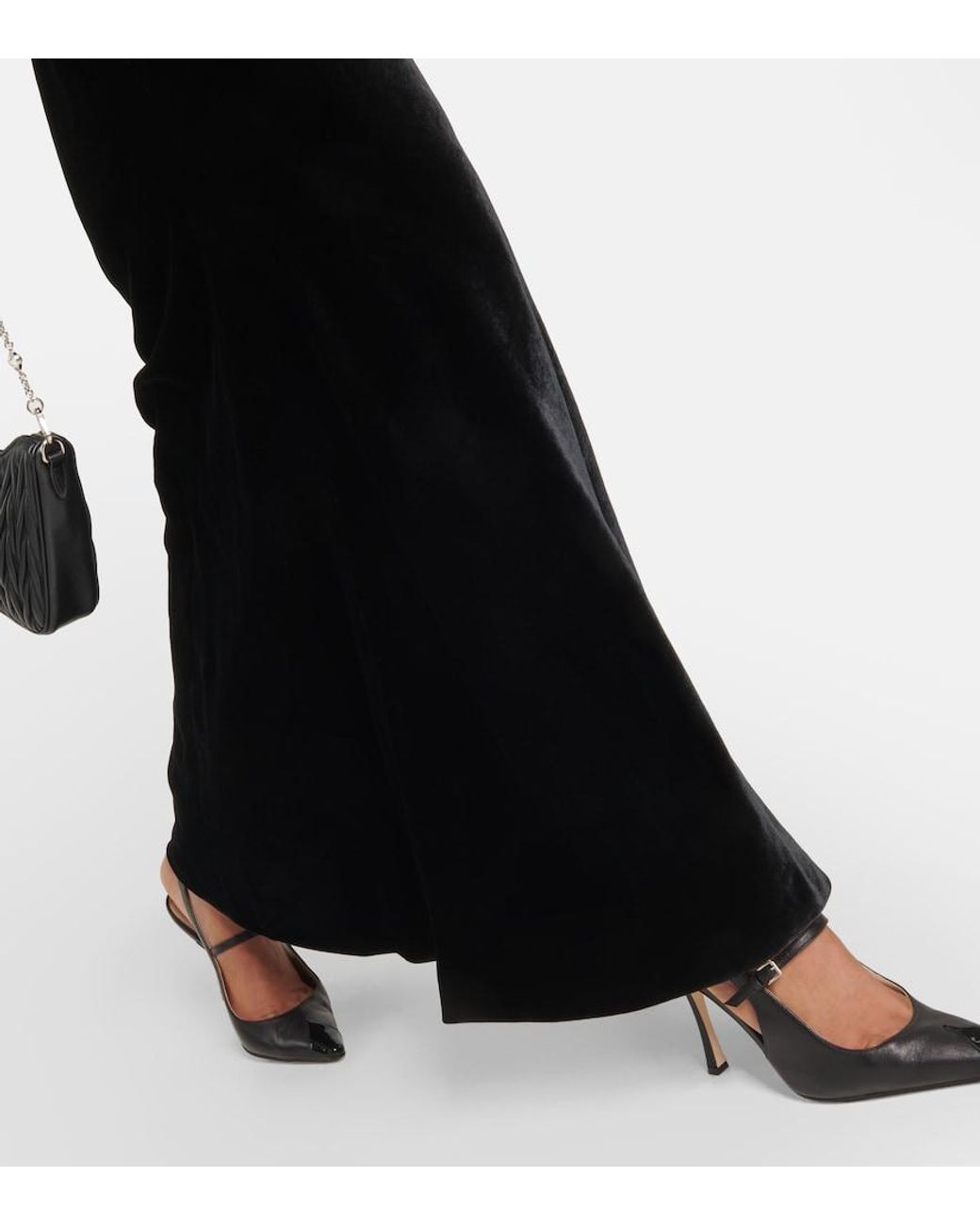 Alessandra Rich Black High-Rise Silk-Blend Maxi Skirt