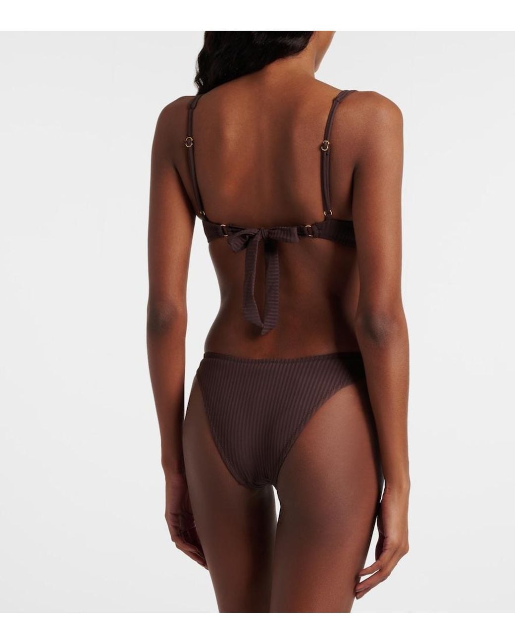 Melissa Odabash Brown Bikini-Oberteil Noto Aus Rippstrick
