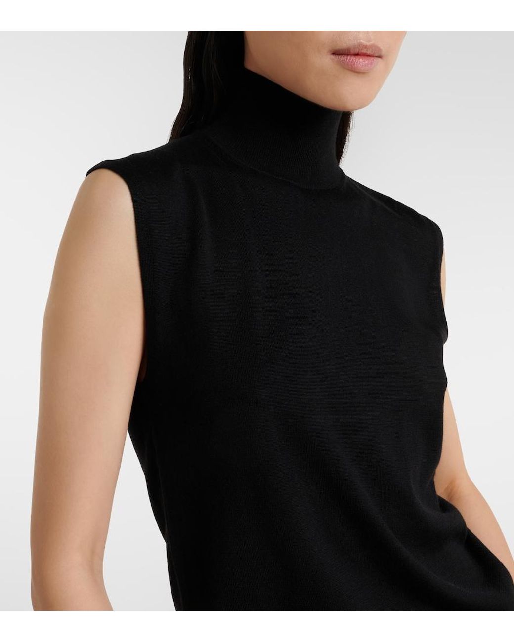 Totême Black Wool And Silk Sweater Vest