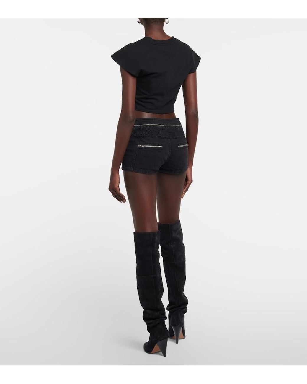 Isabel Marant Black Lary Low-Rise Denim Shorts