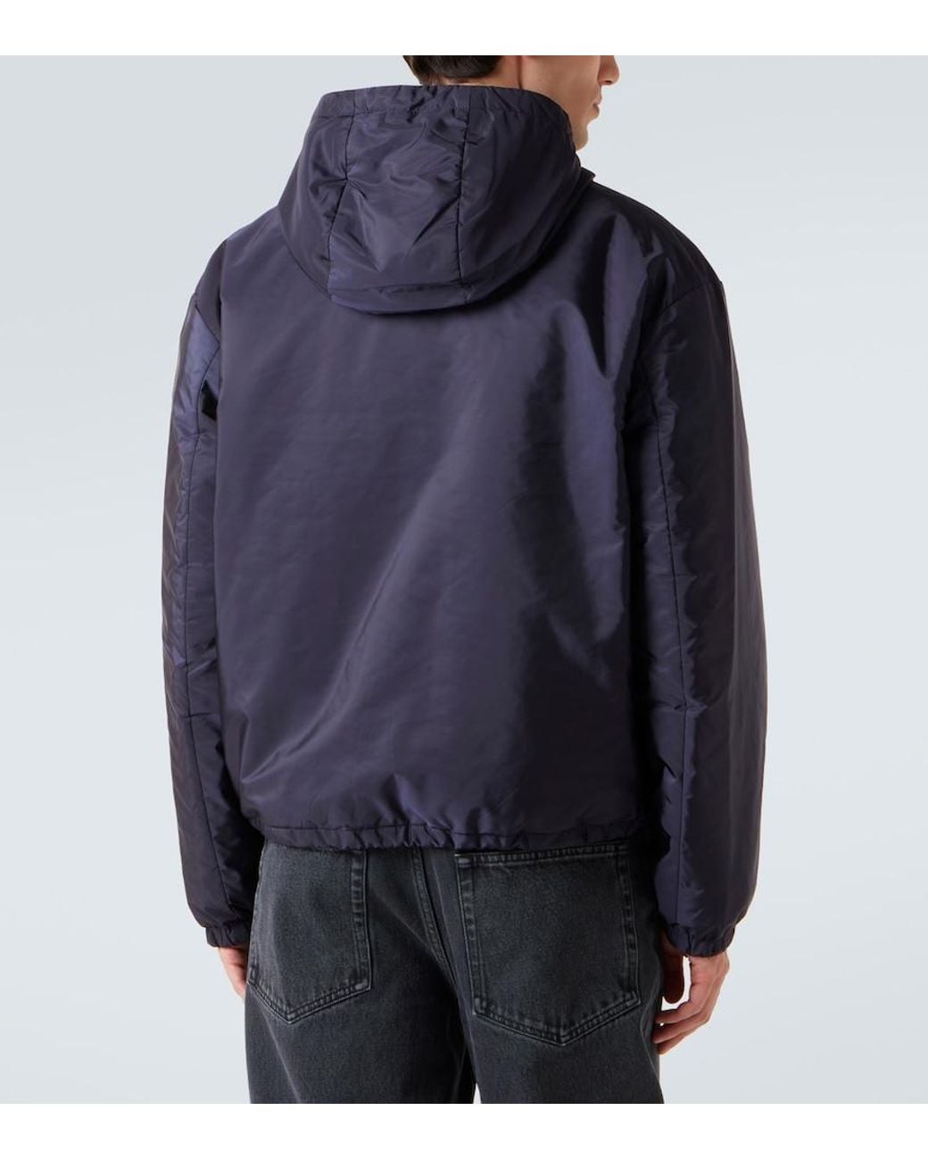 Prada Blue Hooded Re-Nylon Jacket for men