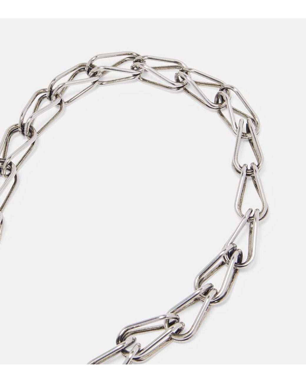 Etro White Embellished Chain Necklace