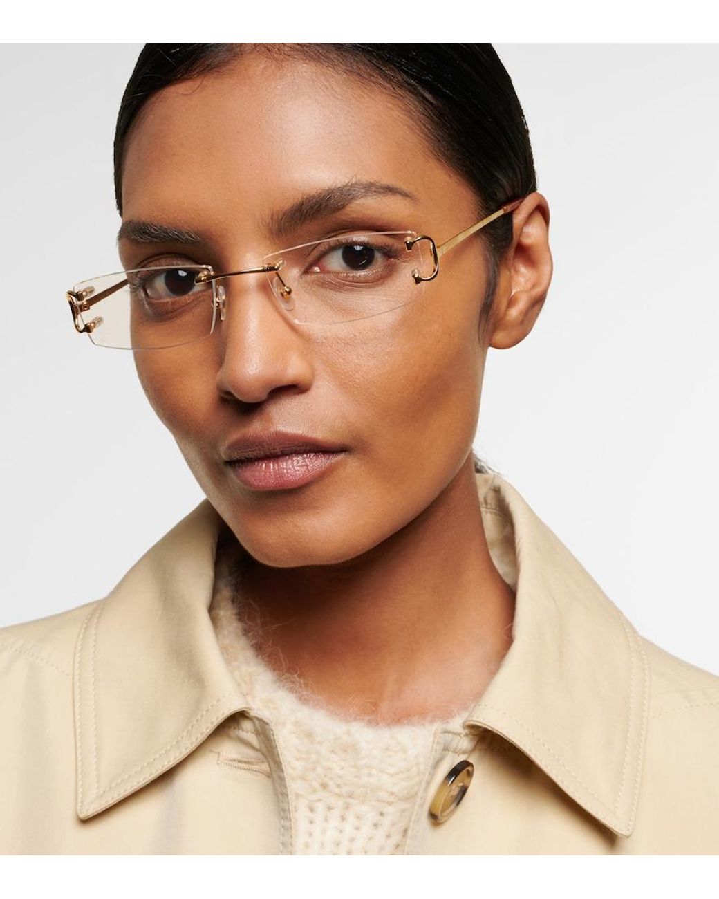 Cartier Metallic Rectangular Glasses