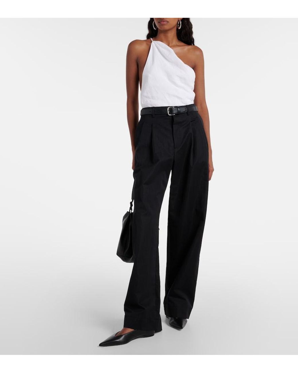 TOVE White Petra One-Shoulder Linen Top