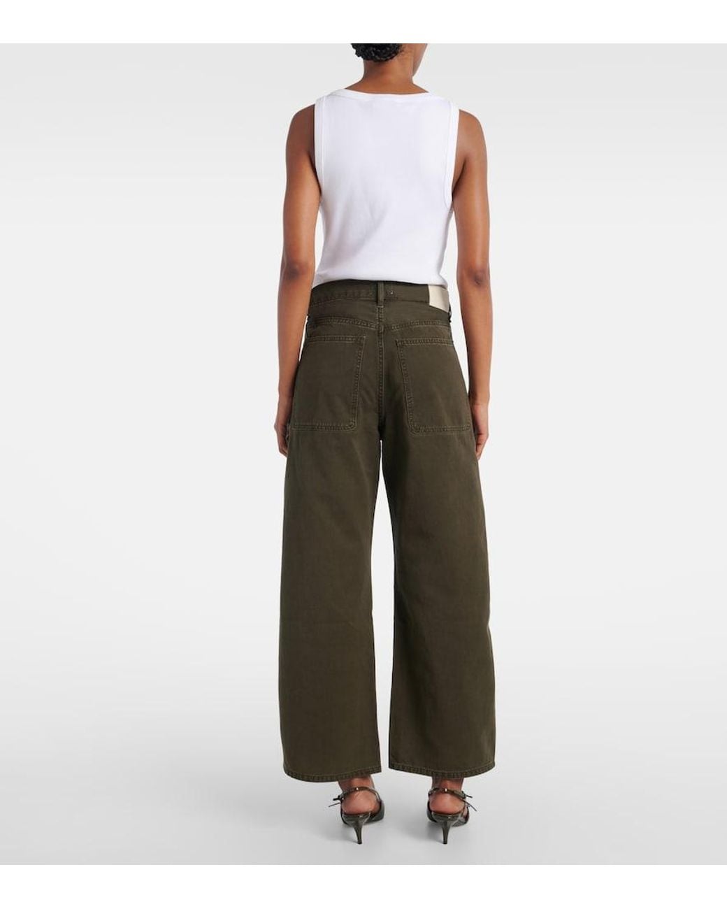 Citizens of Humanity Brown Ayla Cargo High-Rise Wide-Leg Jeans