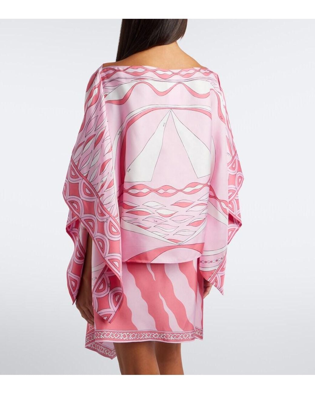 Emilio Pucci Pink Labirinto Silk Twill Blouse