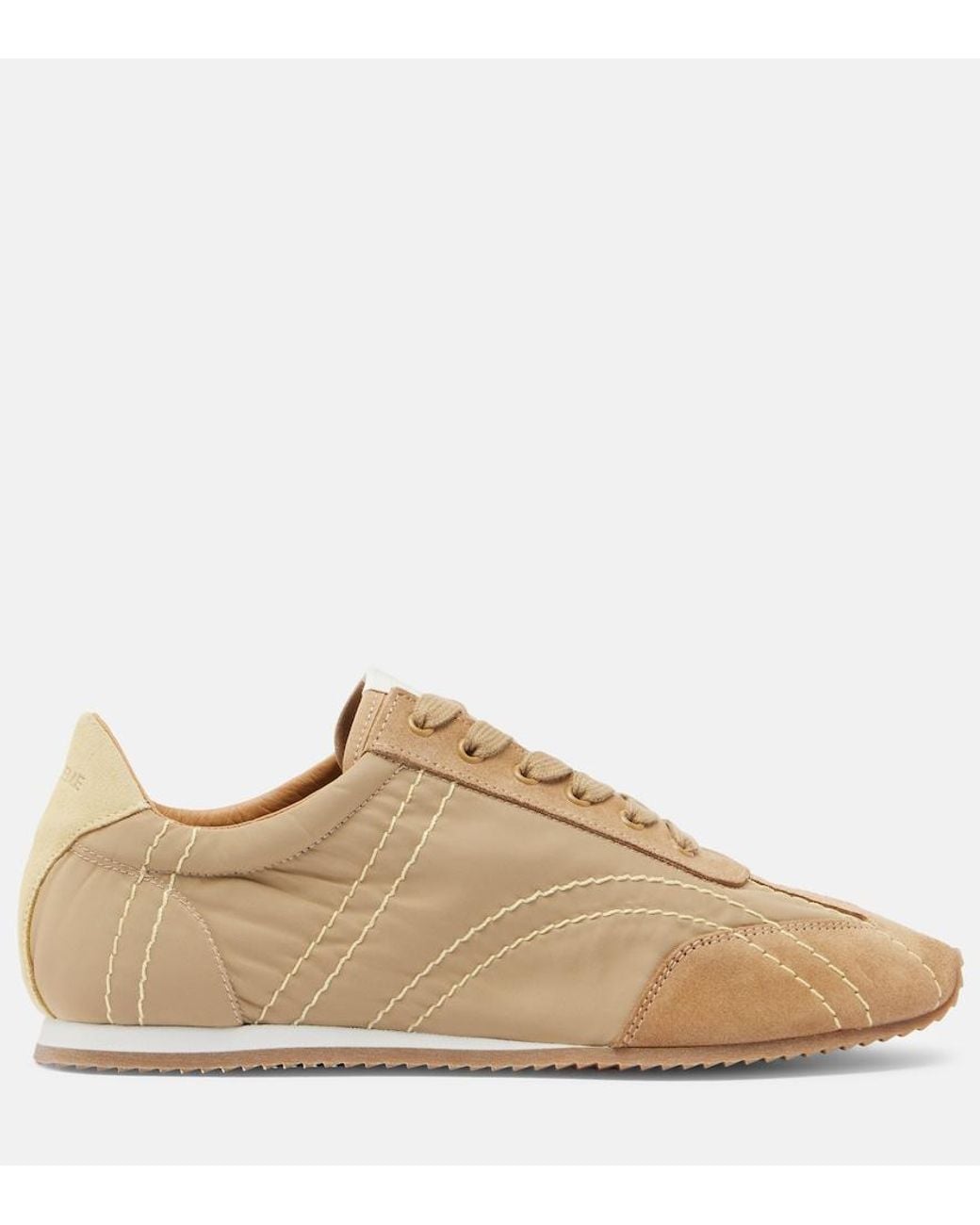 Totême Natural Flex Suede-Trimmed Sneakers