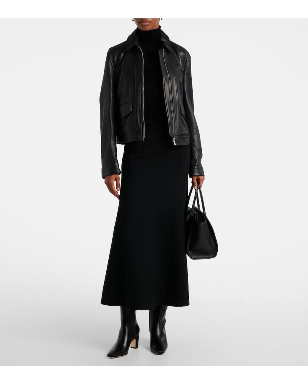 Manolo Blahnik Black Ofaralo Leather Ankle Boots
