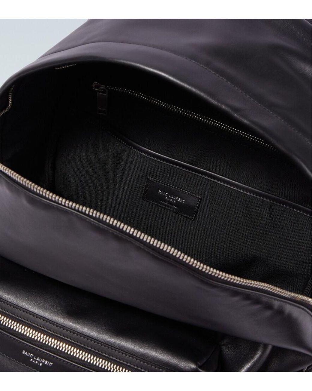 Saint Laurent Black City Leather Backpack for men