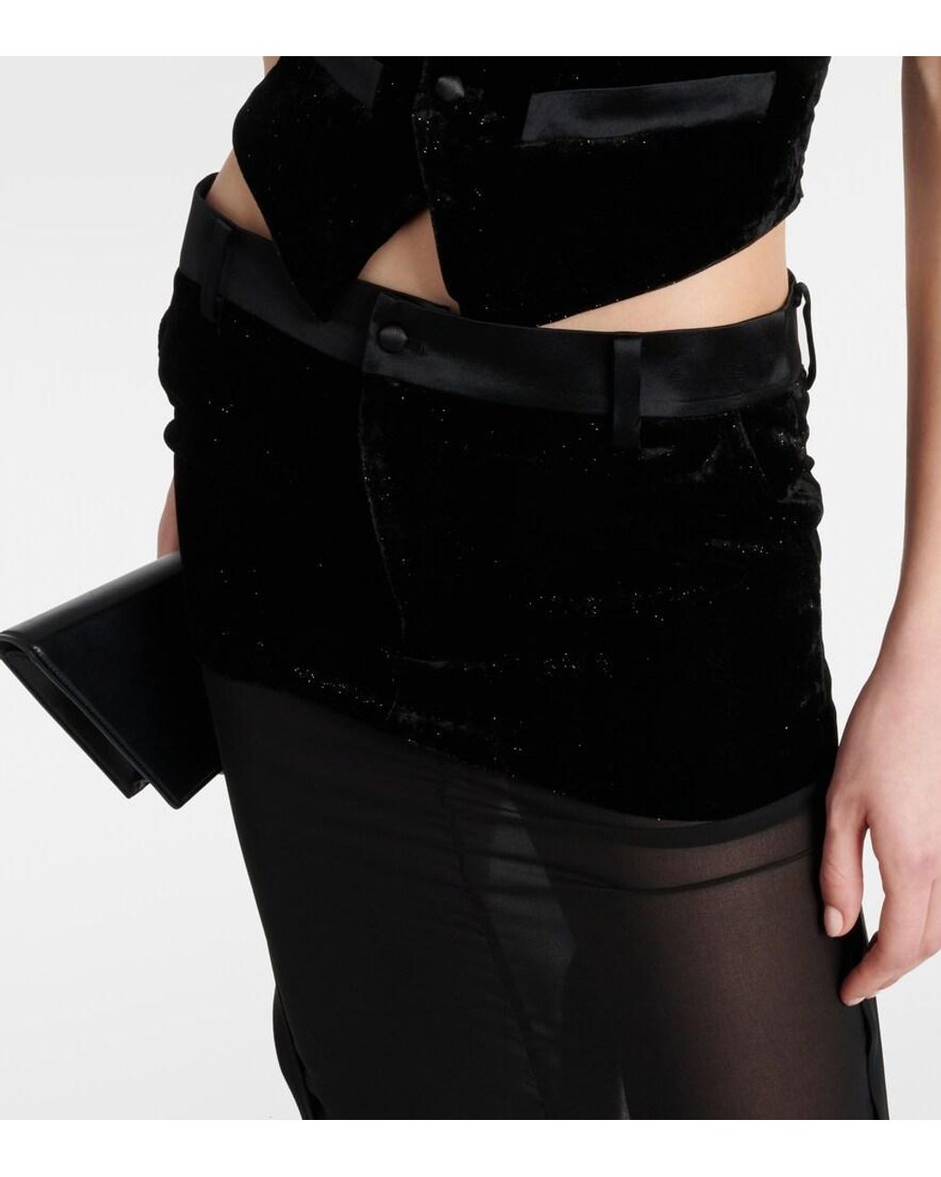DIDU Black Mesh Maxi Skirt