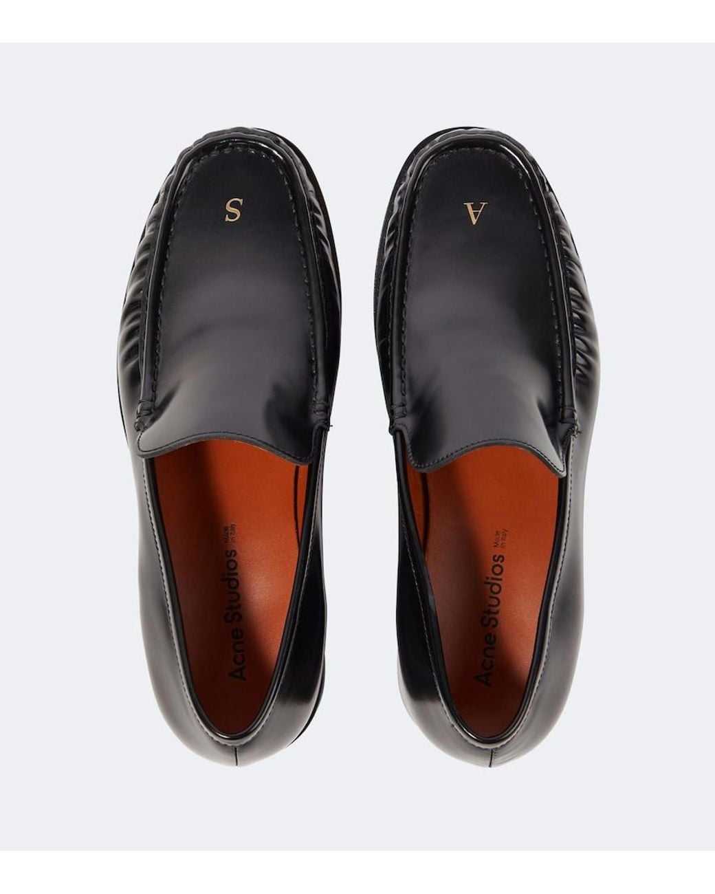 Acne Black Leather Loafers for men