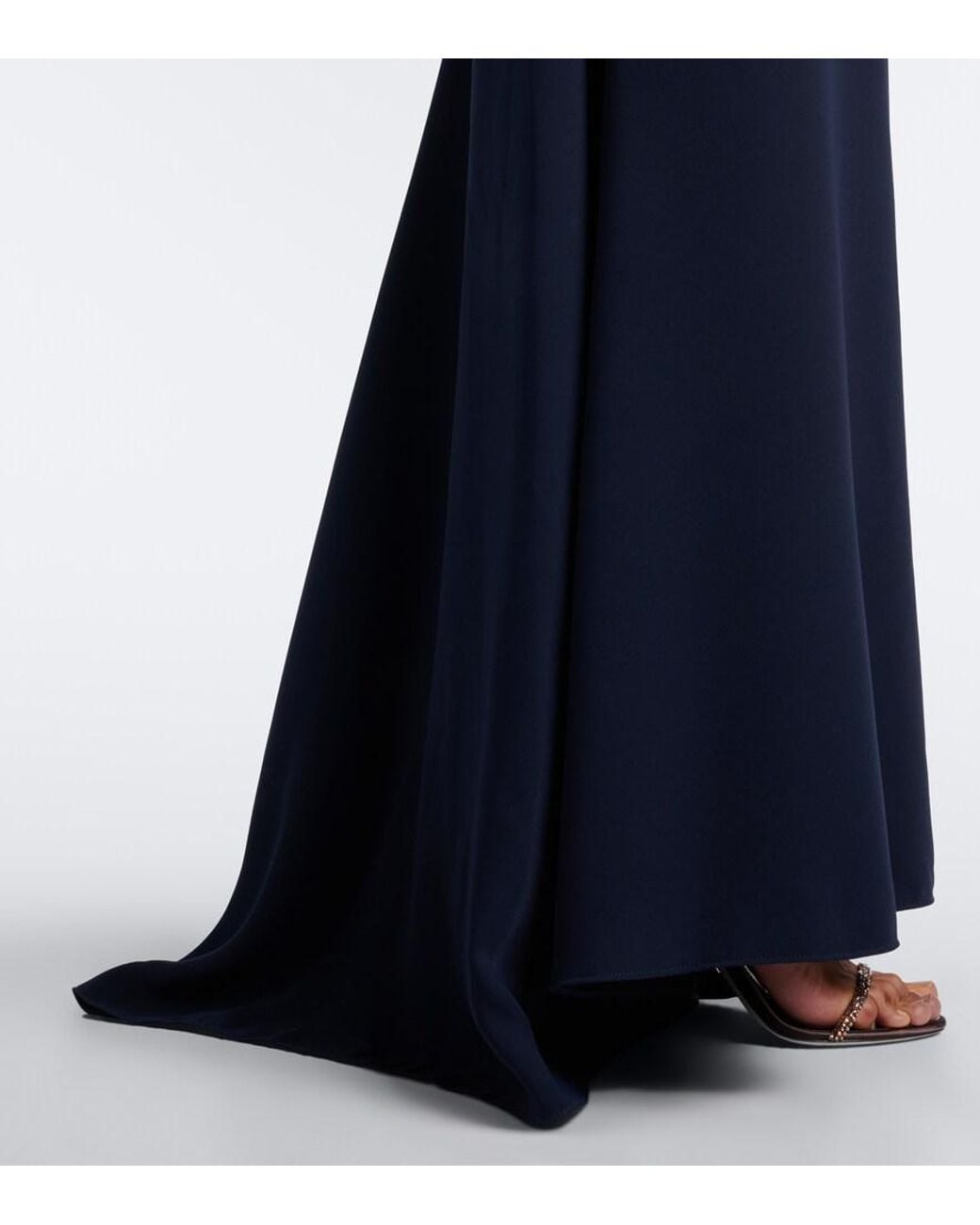 Costarellos Blue Embroidered Gown