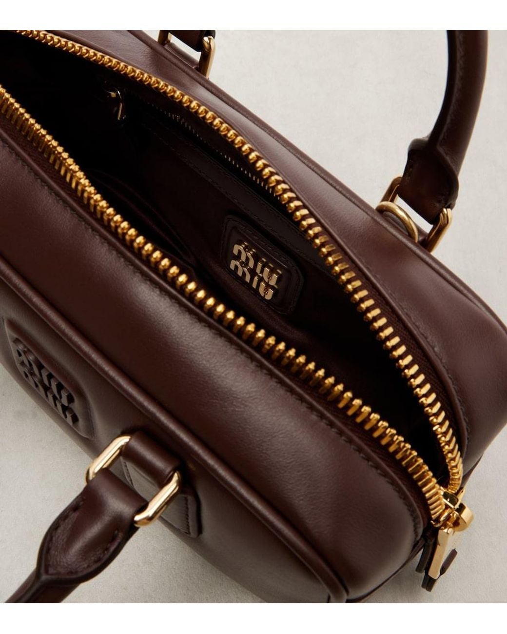 Miu Miu Brown Arcadie Leather Tote Bag