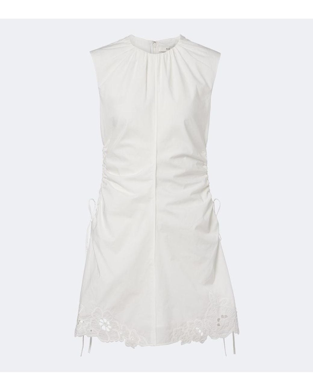 Sir White Klara Ruched Cotton Minidress