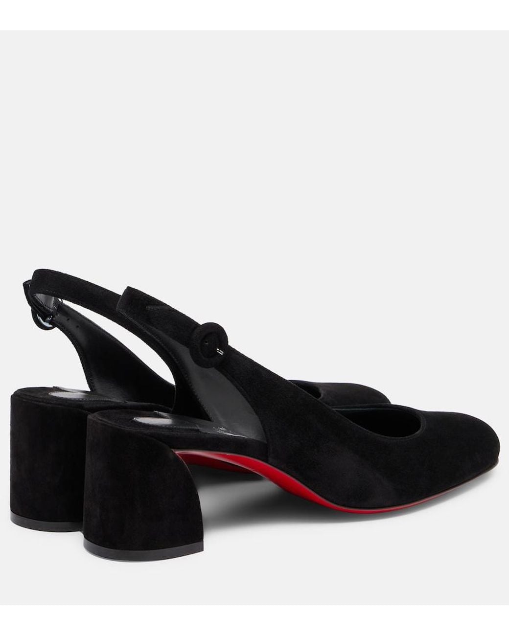 Christian Louboutin Black So Jane 55 Suede Slingback Pumps