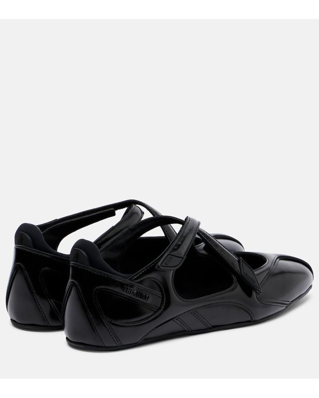 The Attico Black Floor 01 Patent Leather Ballet Flats