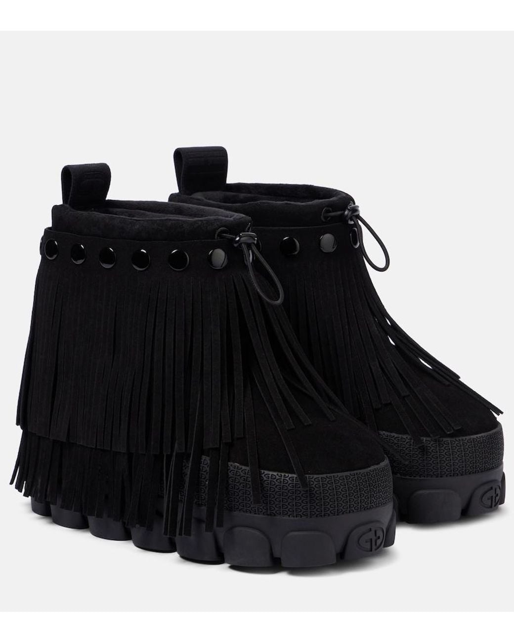 Goldbergh Black Vergara Fringed Suede Snow Boots