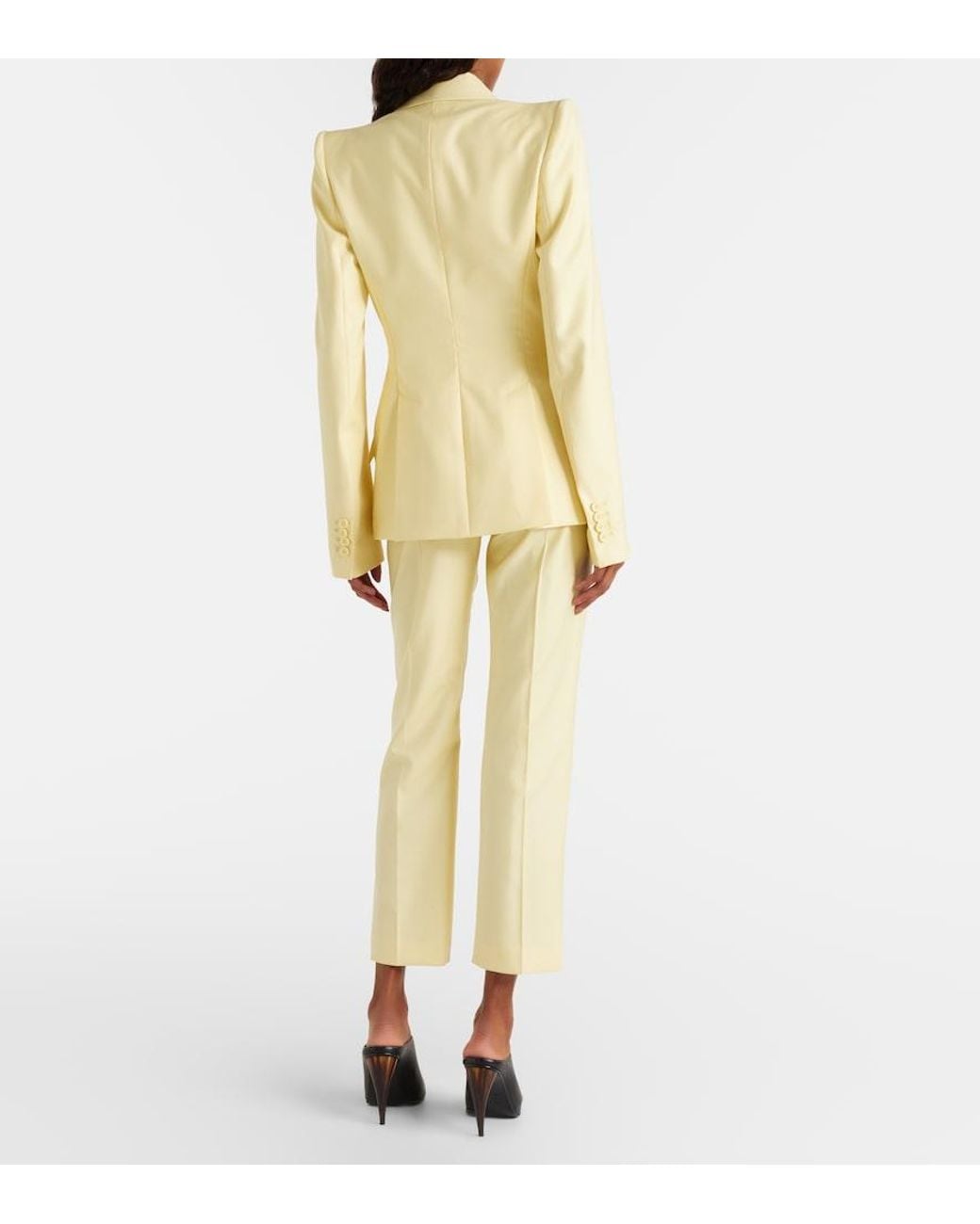 McQueen Natural Wool Gabardine Slim Pants