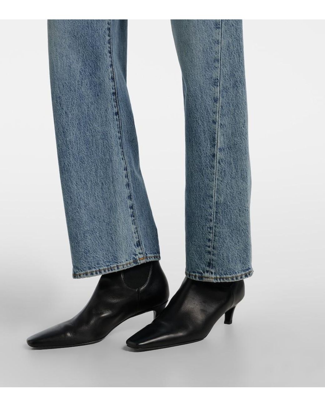 Totême  Blue High-Rise Straight Jeans